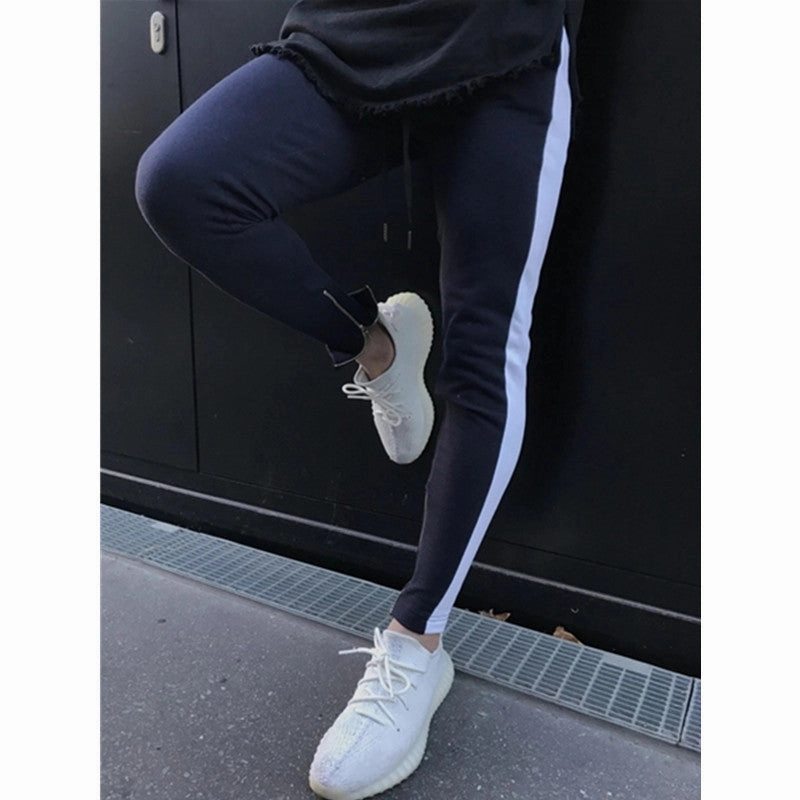 Quick Move Quick Wash Leisure Patchwork Color Sports Pants Zipper Pants