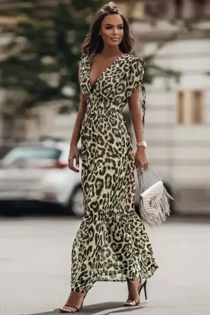 Leopard Maxi Dress Glass Fit
