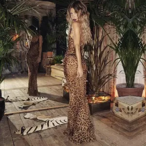 EcoConscious Production Leopard Maxi Summer dress