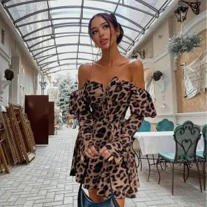 Morning Walk Urban Pulse Leopard Ruffle Dress