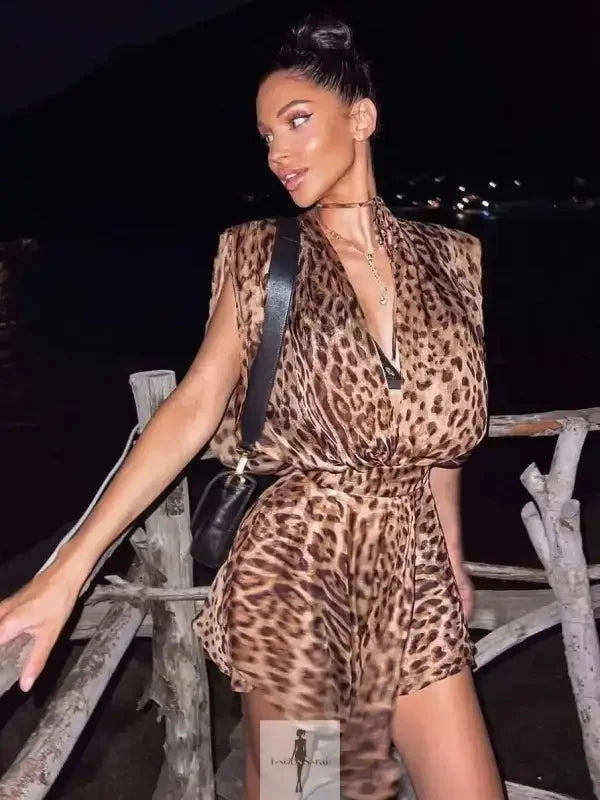 Leopard Summer Mini Dress Pool Ready Bold colors
