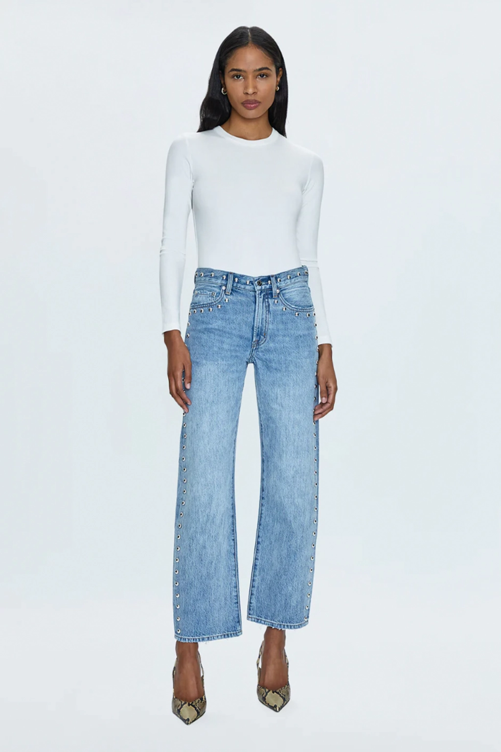 Label Free Lexi Bowed Straight Jean