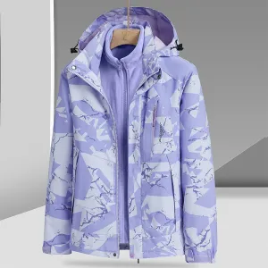 Three-in-one Coat Removable Mink Fur Liner Autumn And Winter Camouflage Two-piece Mountaineering Clothing Compact Travel Friendly Low Profile Collar Design