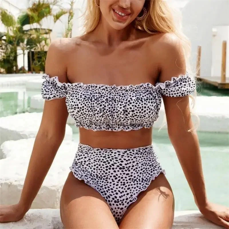 High Waist Leopard Bikini Pool Attire