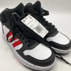 Secure Design Size 1Y: Adidas Hoops Mid 3.0K Black White Red Lace Up High Top NEW