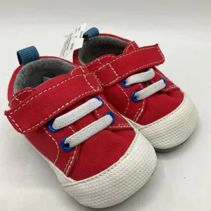 Size Sm (0-6m) : See Kai Run Stevie II/RED Denim Sneaker Baby Shoes NEW wide - fitting coldest