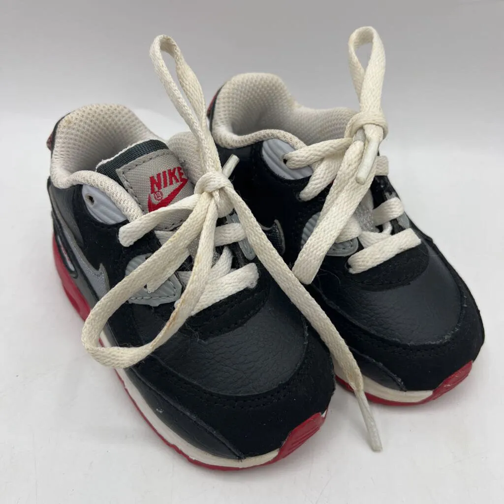 Size 4: Nike Air Max Black/Red Lace-Up Sneakers Odor   Resistant Lateral Stability Guide