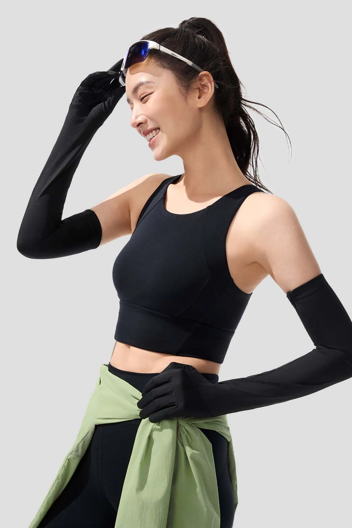 Lightweight Weave Extend - Long Cooling Sun Gloves UPF150  Stylish Jacket Erasable Surface Coating