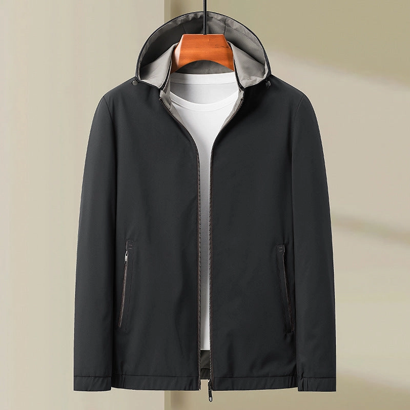 Straight Zipper Hooded Close Up Casual Coat FadeResistantDye