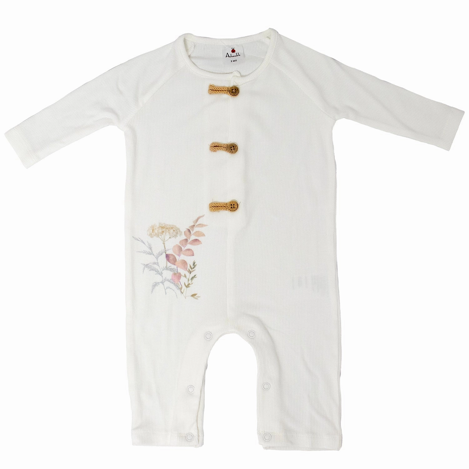 Wrinkle Resistant Weave NonRestrictive Fit Girls' Ribbed Knit Long-Sleeve Bodysuit A1107