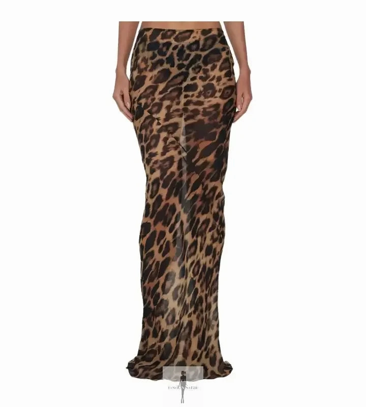 Monica Leopard Print Skirt Chic Waist