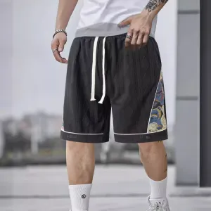 Casual Jacquard Color Matching Shorts Casual Wear