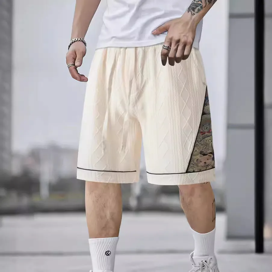 Cozy Fit Sport Flex Casual Jacquard Color Matching Shorts