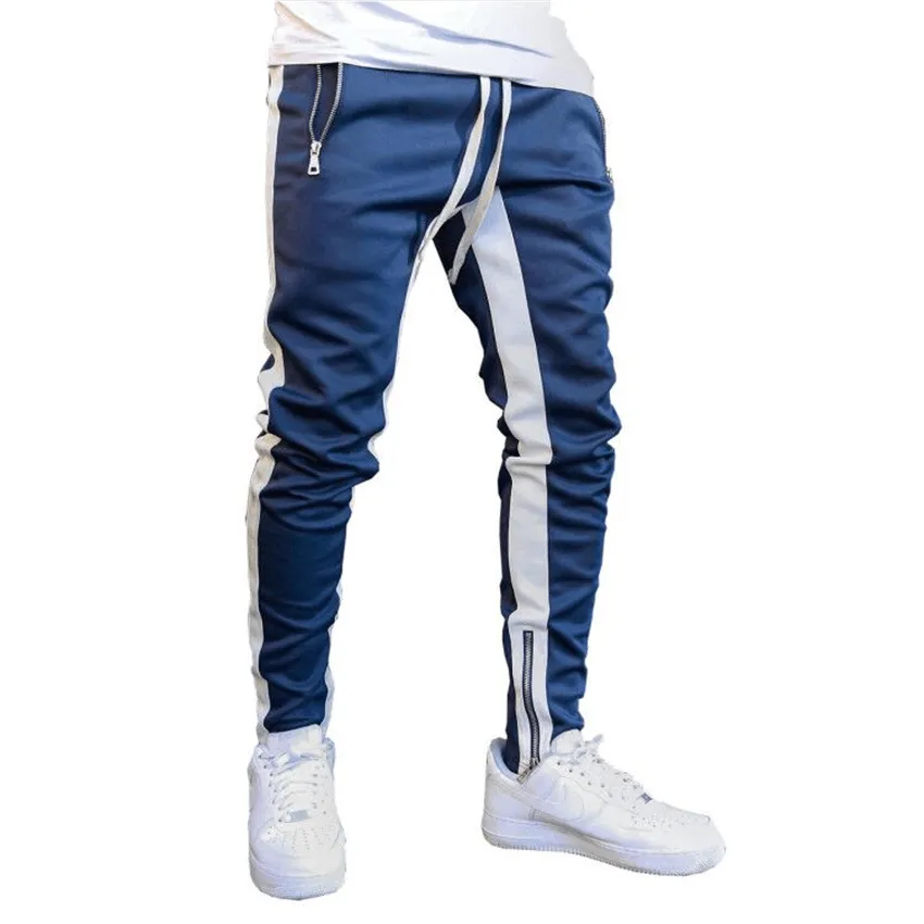 Long Trousers Zipper Men'S Trousers Sports Pants Running Pants Double Pocket Zipper Pants Eco Friendly Dye Versatile Comfort