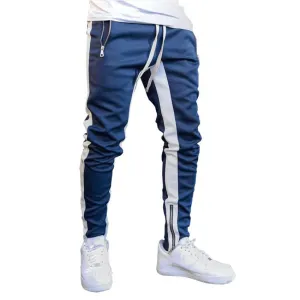 Long Trousers Zipper Men'S Trousers Sports Pants Running Pants Double Pocket Zipper Pants Mid Rise