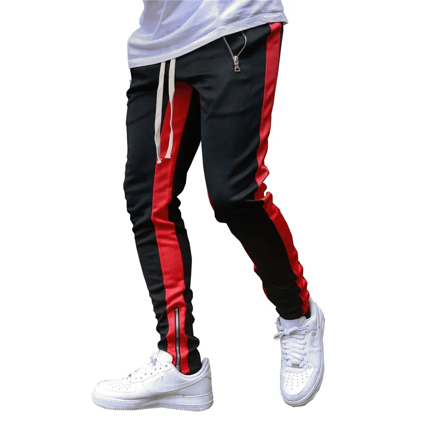 Long Trousers Zipper Men'S Trousers Sports Pants Running Pants Double Pocket Zipper Pants SmoothZipper Reflective accents