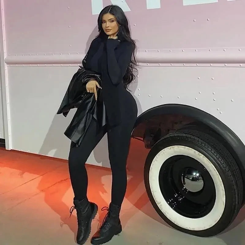 Night Club Gym Minimal Long Skinny Jumpsuit