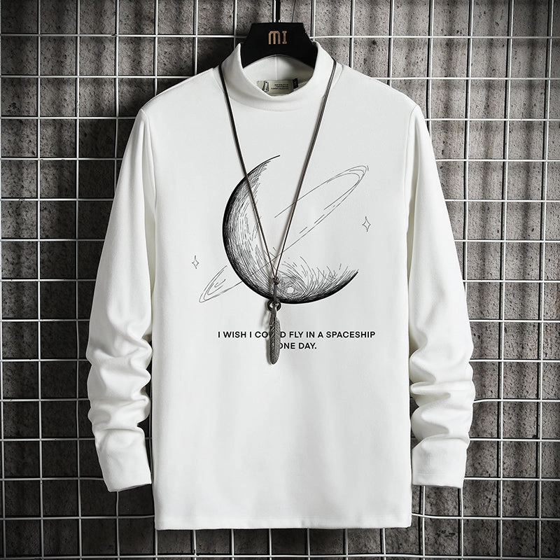 Long-sleeved Fat Man With Undercoat Shirt coffee shop hangout