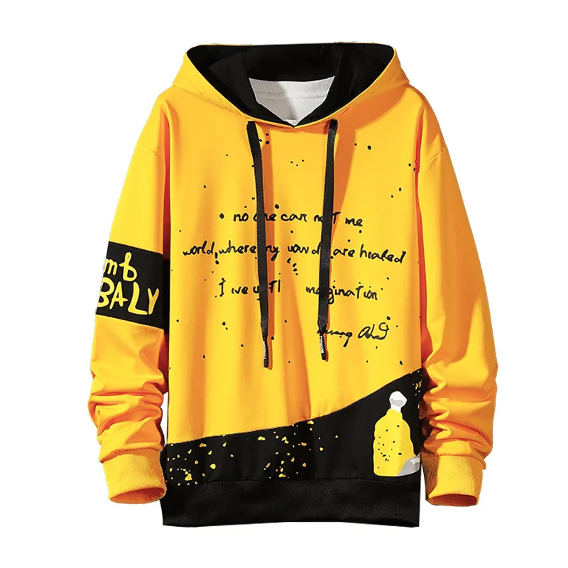 Outdoor Bold Minimalist Style Loose Hooded Long Sleeve Sweater Men'S Dress Men'S Coat