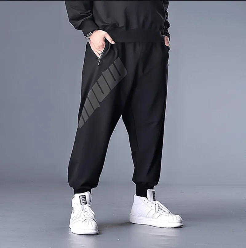 Wardrobe Essential Agile Fit Loose plus Size Sweatpants Men'S plus Fat plus Trousers Stretch Fat People Trend
