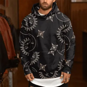 Loose Printed Casual Fleece Hooded Jacket Comfortable fit