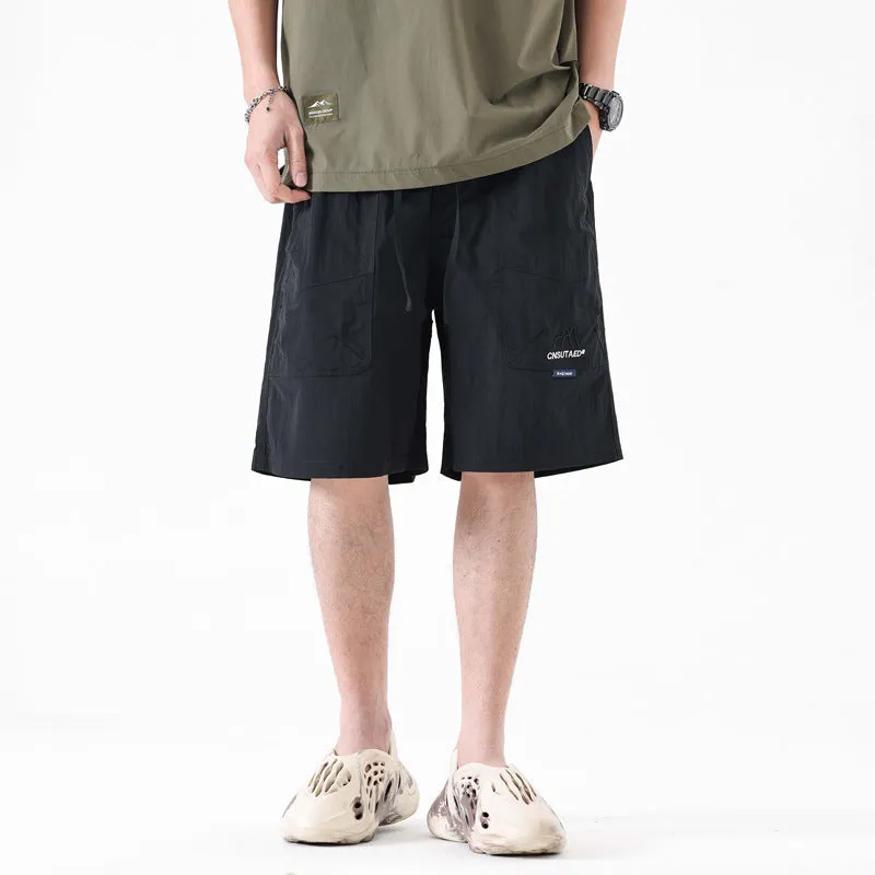 Quick Absorption quick-drying Loose Straight Sports Plus Size Fifth Pants