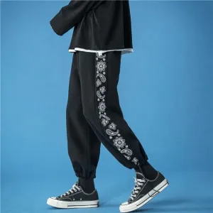 Breathable Wearable Easy Fit Design Loose Tie Foot Casual Trousers Men'S Fashion