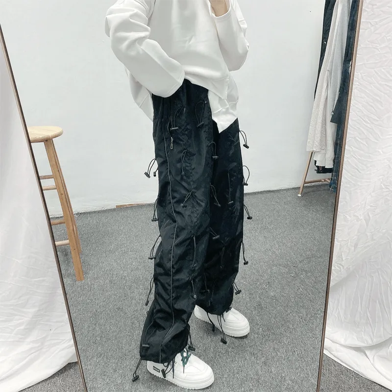 Performance Gear Eco Friendly Material Loose Trousers Overalls Mid-Waist Solid Color Casual