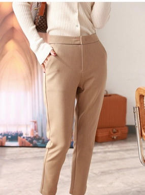 Loose Slim Suit Straight Tube Trousers Radish Pants Women ReinforcedSeams Flexible Gusset Design