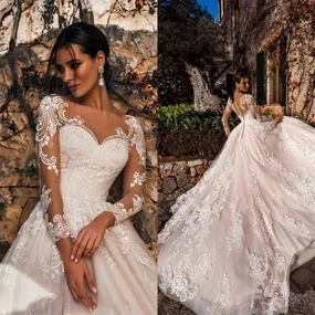 Lace Sweetheart Illusion Wedding Dress Nature Bloom