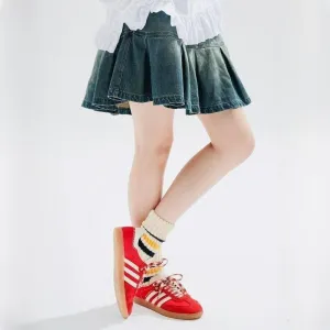 Autumn Winter Casual Denim A-Line Skirt with Pockets Occasion Wear