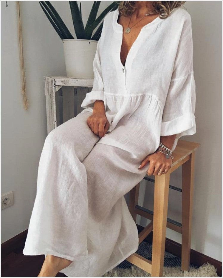 Casual printed long sleeve dress Beach Moment