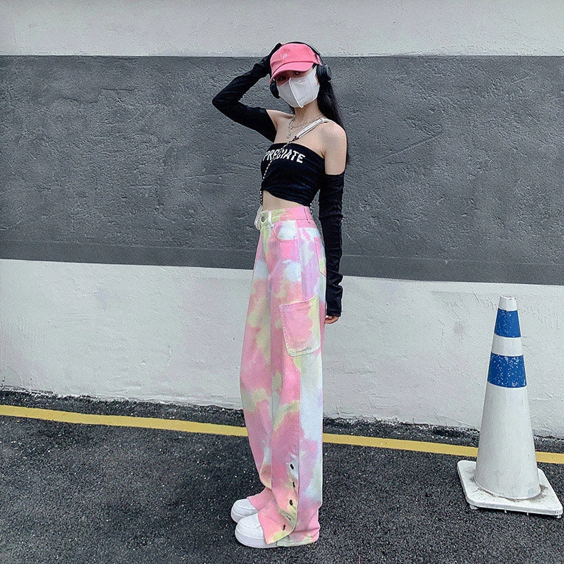 Makaron High Waist Wide Leg Jeans Female Any Occasion