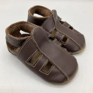 sunny - day shoes Size 3-9m: Bobux Soft Sole Chocolate Brown Leather Baby Shoes NEW