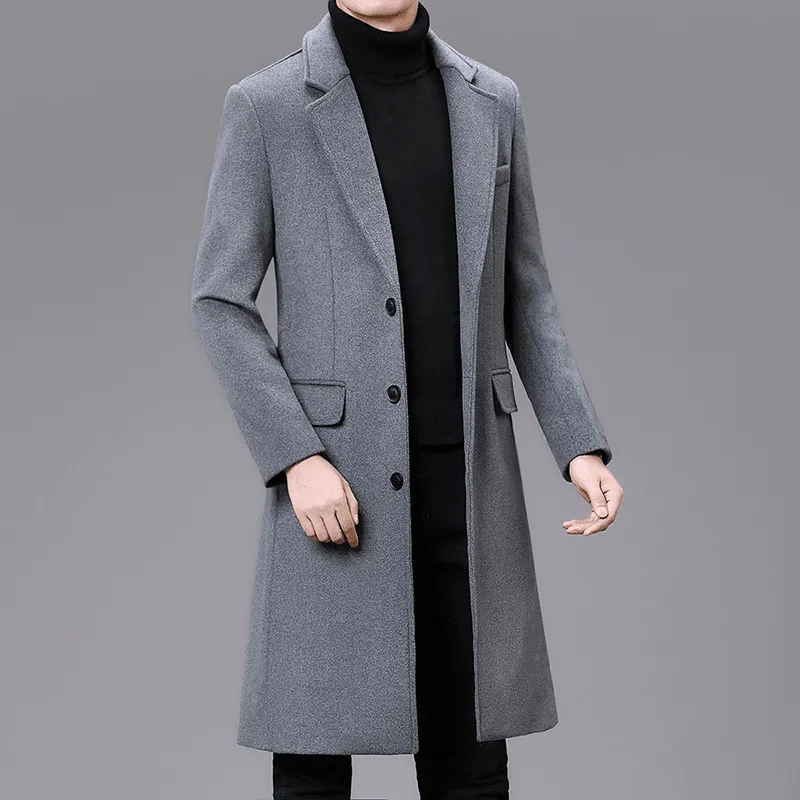 Men Casual plus Cotton Long Coat Non Restrictive Movement Cut