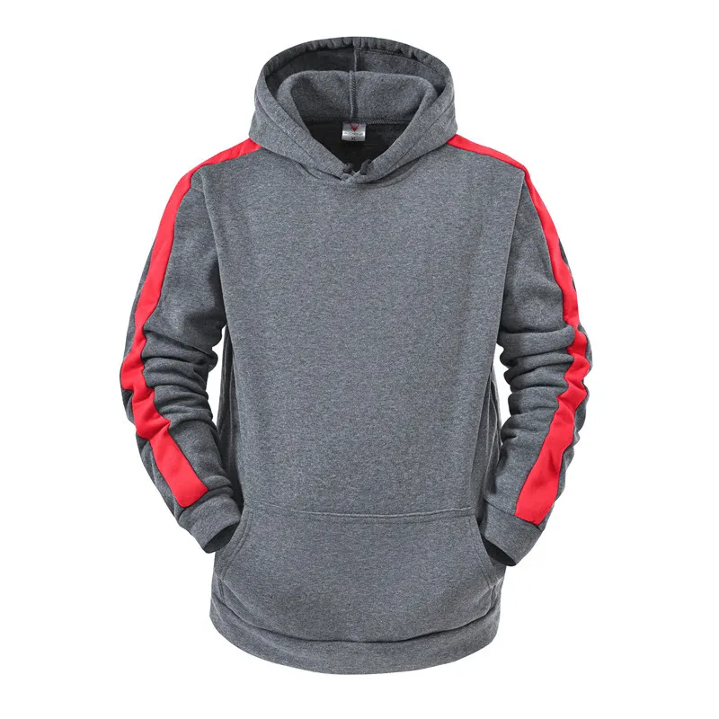 Men Casual Sweater Hooded Stitching Top product embroidery artistry aesthetic features