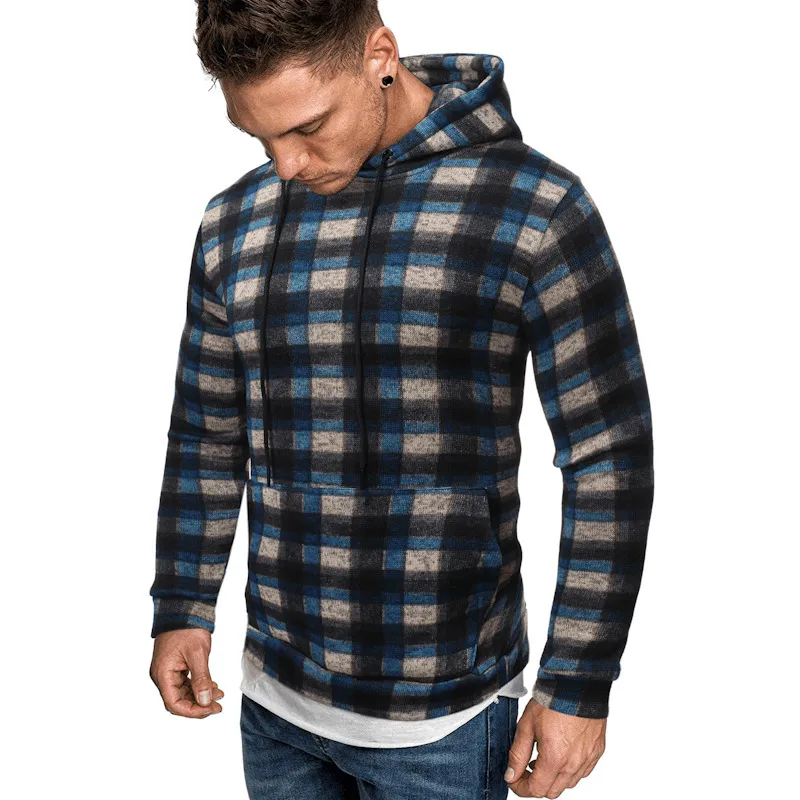 product exchange policy Stain-Resistant Men Cotton Autumn Hip Hop Plaid Hoodie
