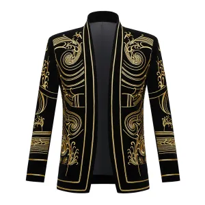 Compact Fit Look Active Style Men'S Blazer Singer Stage Performance Costume