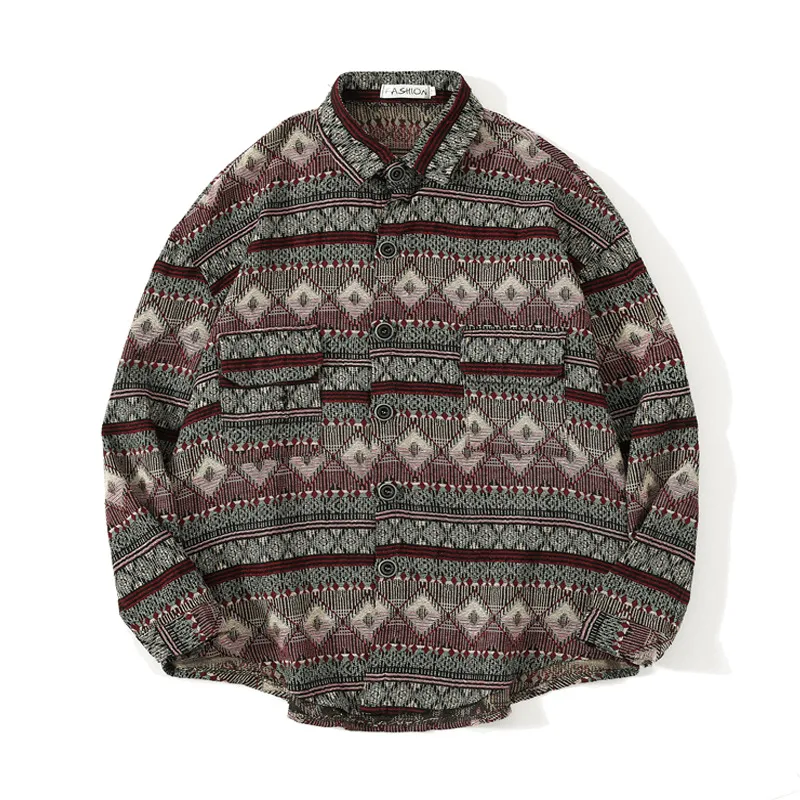 Timeless Fashion Shrink resistant Men'S Casual Long-Sleeved Shirt Lapel Loose Shirt