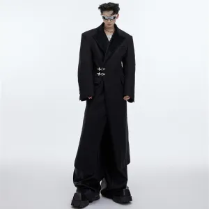 Foldable Storage Men's Coat Design Feel Long Over The Knee Coat