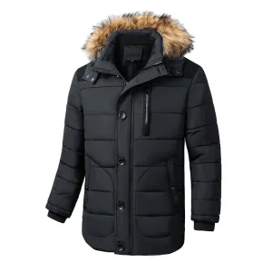 Men'S Cotton-Padded Clothes Warm Jacket Weather Proof Contoured Back Panel