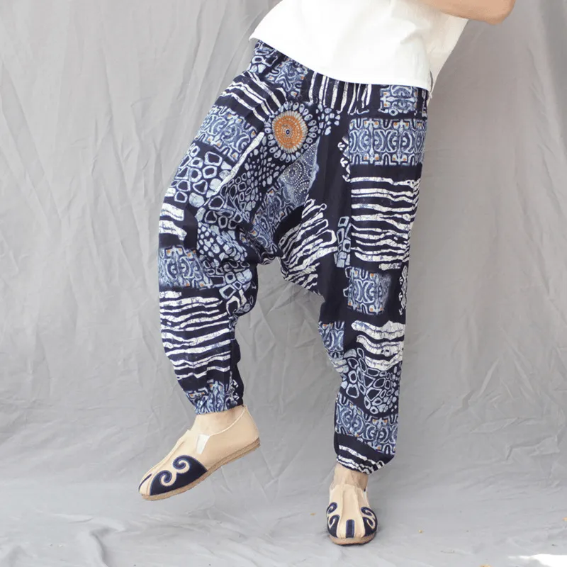 Smooth zipper closure Men'S Crotch Pants Loose Thai Pants Bloomers