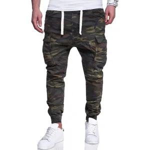 Men'S Fashion Camouflage Printed Tether Belt Casual Pants Minimal Edge Versatile Fit