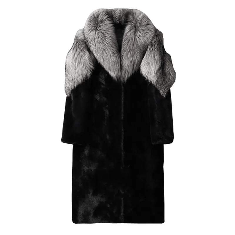FullCoverageHood Men'S Fur Jacket Mink Thermal Top