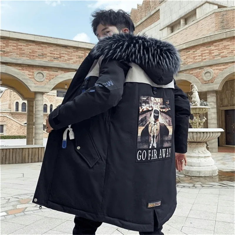 MultiPocketLayout Stylish Comfort Men'S Mid-Length Padded Warm Padded Jacket