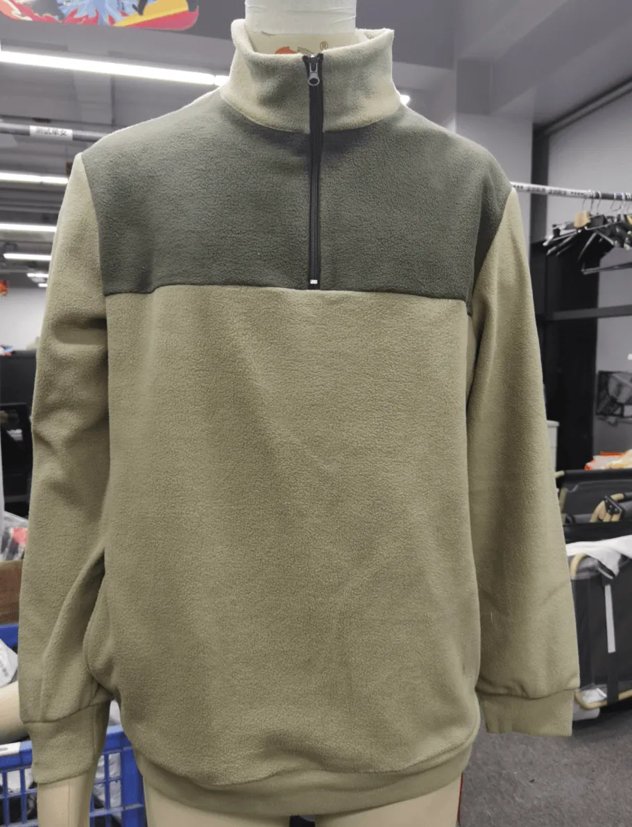 Layered Design Men'S Outdoor Long-Sleeved Zipper Stand-Up Collar Sports Sweatshirt