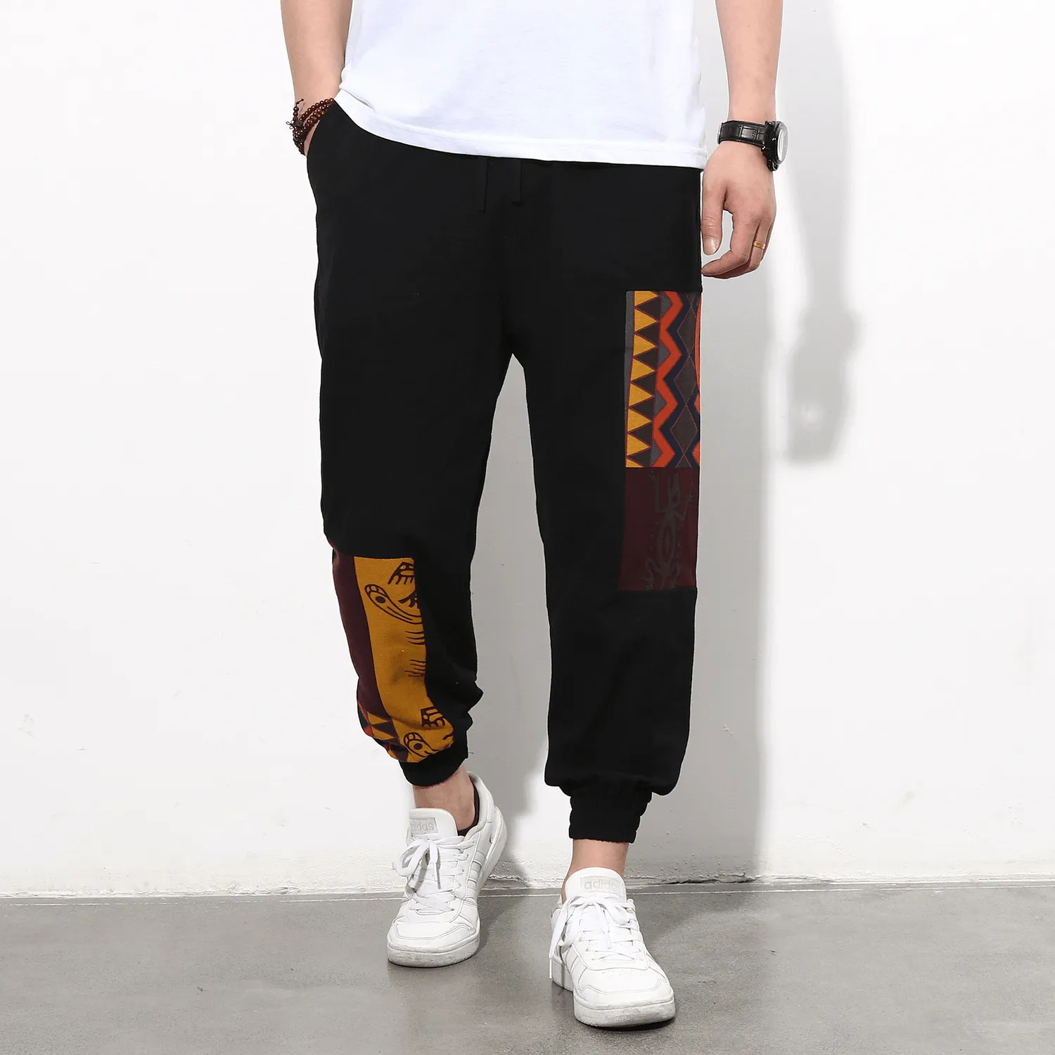 Comfort Layer Wear Men'S plus Size Cotton and Linen Casual Pants