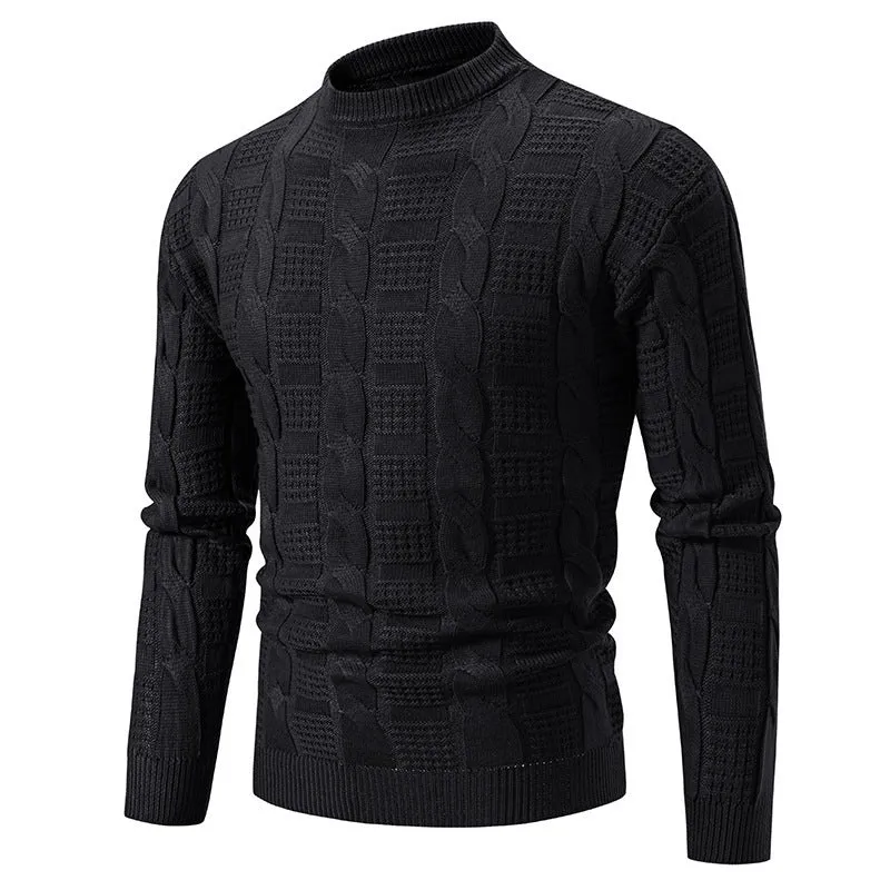 Men's Round Neck Twisted Pullover Men's Knitwear Casual Comfort