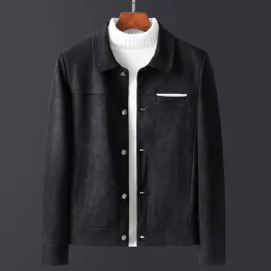 Men'S Slim Lapel Casual Lamb Velvet Jacket Crisp Weather Fit