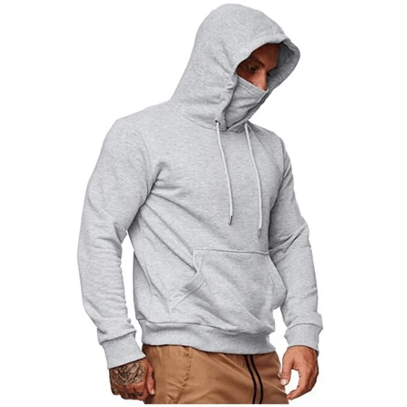 Men'S Solid Color plus Fleece Hoodie Sweatshirt Snug Fit